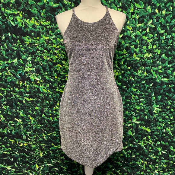 Express Dresses & Skirts - Express Metallic Shimmering Silver Dress Size 4